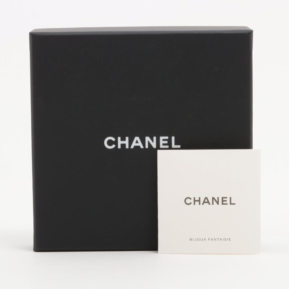 #103 - Chanel Crystal Heart CC Hoop Earrings Gold - Picture 8 of 16